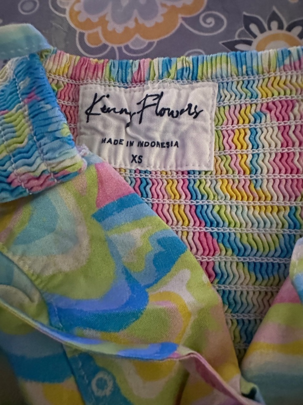 Kenny Flowers St Lucia Resort Pastel Swirl Maxi Dress Size XS - Picture 5 of 5